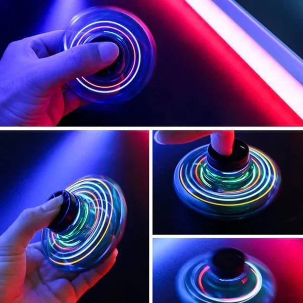 Hand Control Gyroscopic Hovering Spinner with LED Light Display and Rechargeable Battery