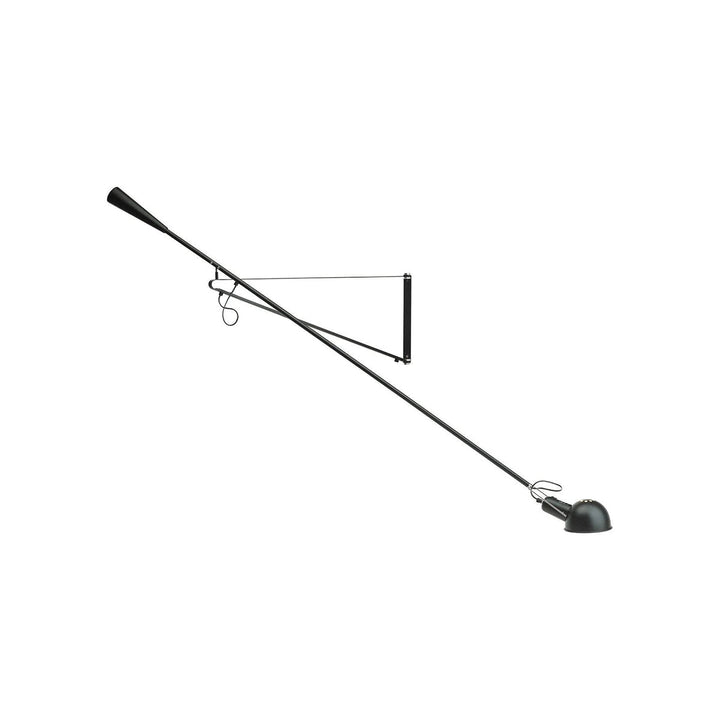 Adjustable Wall Lamp with Extended Arm and Rotating Shade, Cast Iron Counterweight