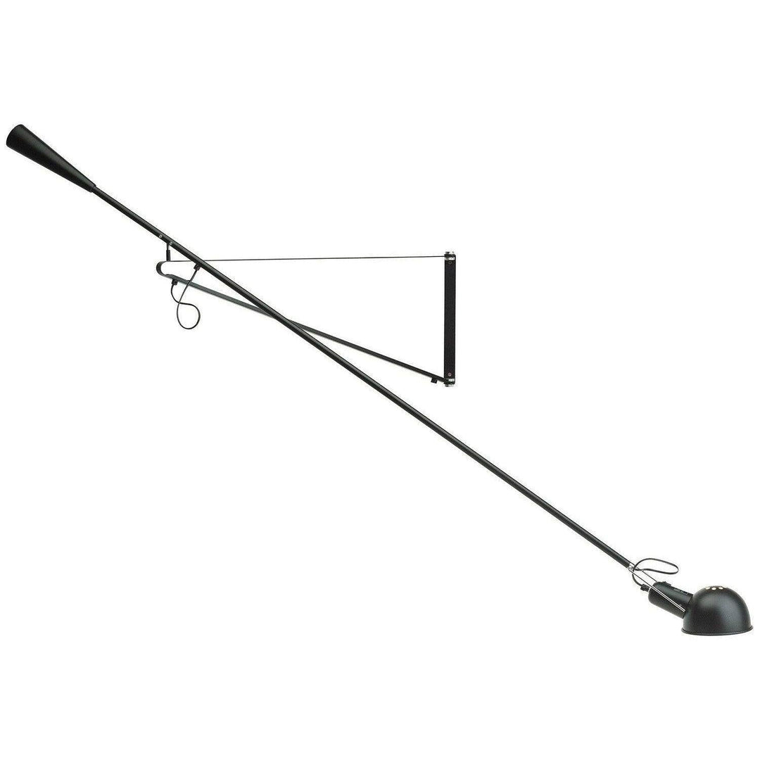 Adjustable Wall Lamp with Extended Arm and Rotating Shade, Cast Iron Counterweight