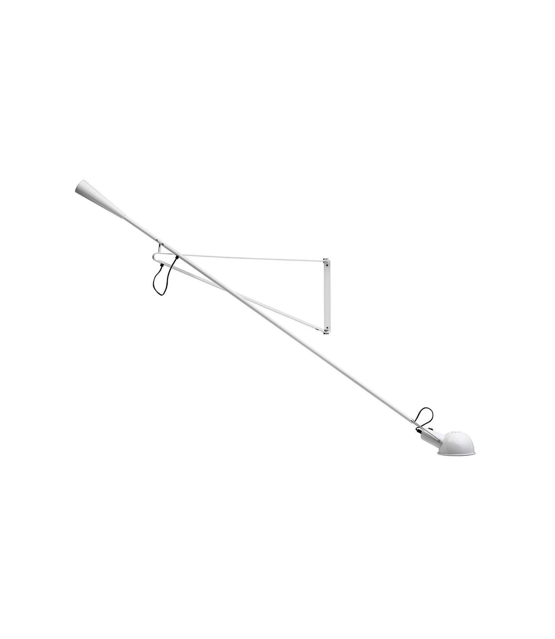 Adjustable Wall Lamp with Extended Arm and Rotating Shade, Cast Iron Counterweight