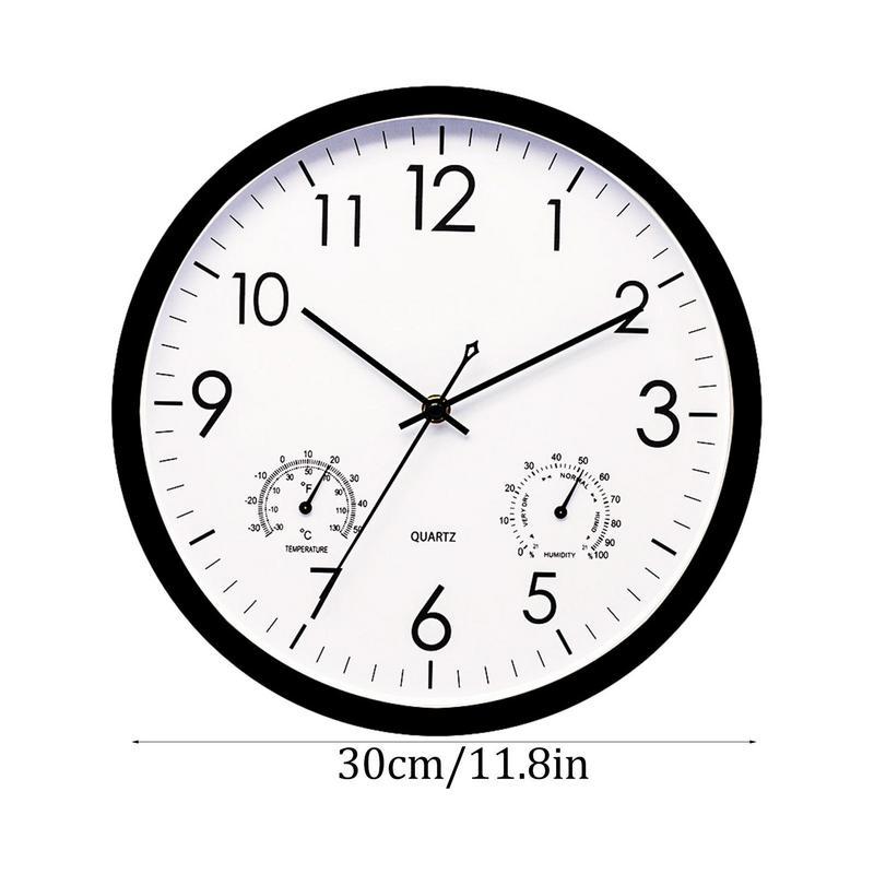 Outdoor Garden Clock with Temperature and Humidity Display, 11.81in Dial