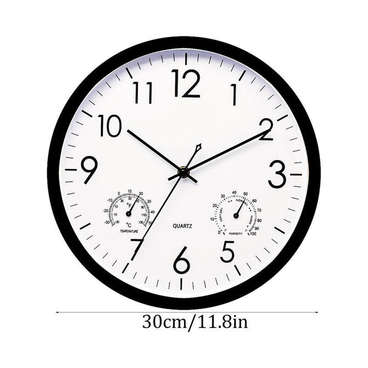 Outdoor Garden Clock with Temperature and Humidity Display, 11.81in Dial