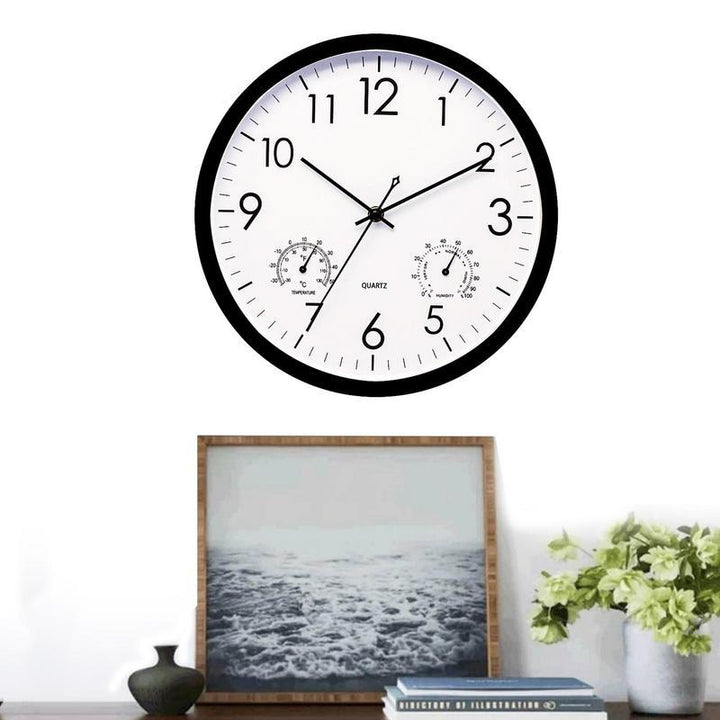 Outdoor Garden Clock with Temperature and Humidity Display, 11.81in Dial