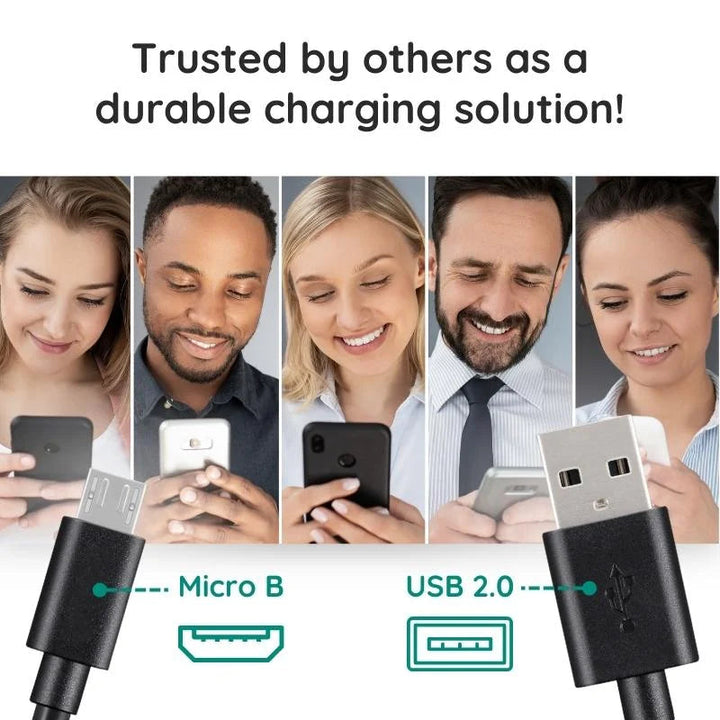 10ft Micro USB Cable with Fast Charging and Tangle-Resistant Jacket