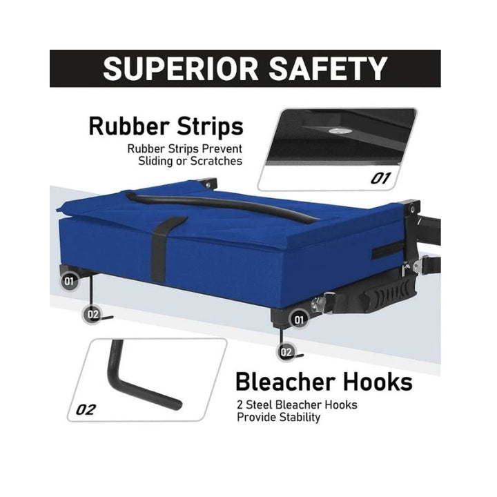 Stadium Seat with Angled Back Support and Adjustable Shoulder Strap