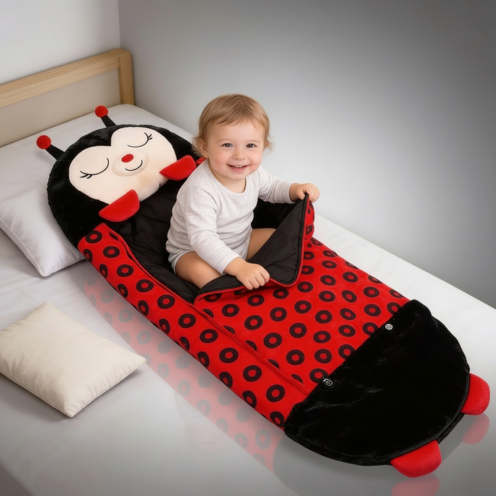 Animal Shape Kids Sleeping Bag with Foldable Pillow Design and Breathable Fabric