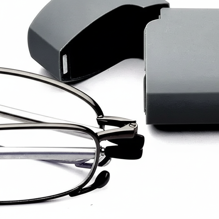 Foldable Reading Glasses with HD Scratch Resistant Lenses and Protective Case