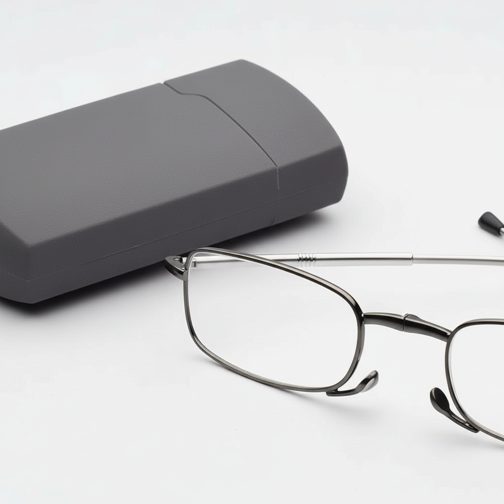 Foldable Reading Glasses with HD Scratch Resistant Lenses and Protective Case