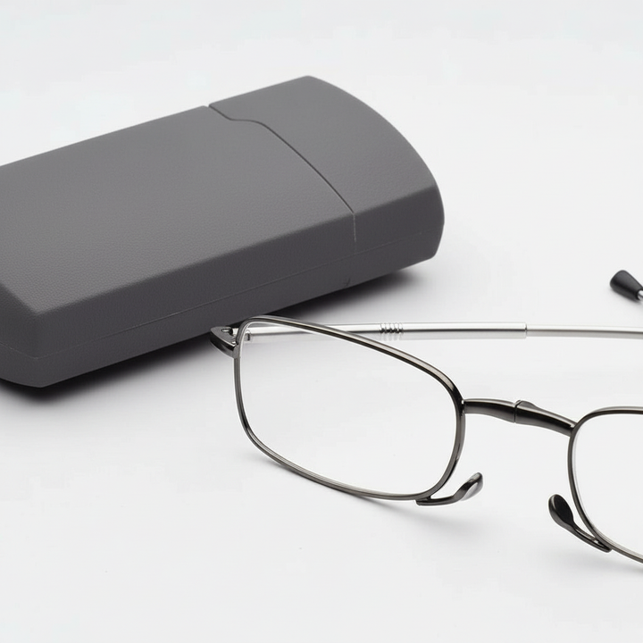 Foldable Reading Glasses with HD Scratch Resistant Lenses and Protective Case
