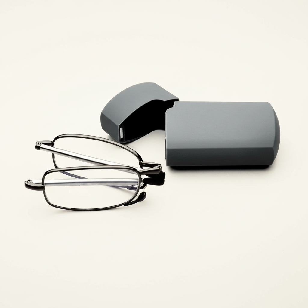 Foldable Reading Glasses with HD Scratch Resistant Lenses and Protective Case
