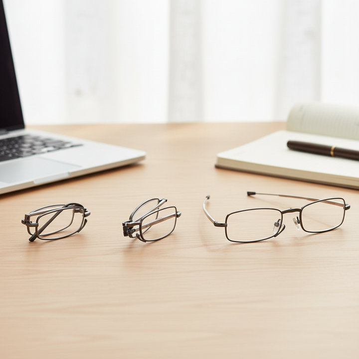 Foldable Reading Glasses with HD Scratch Resistant Lenses and Protective Case