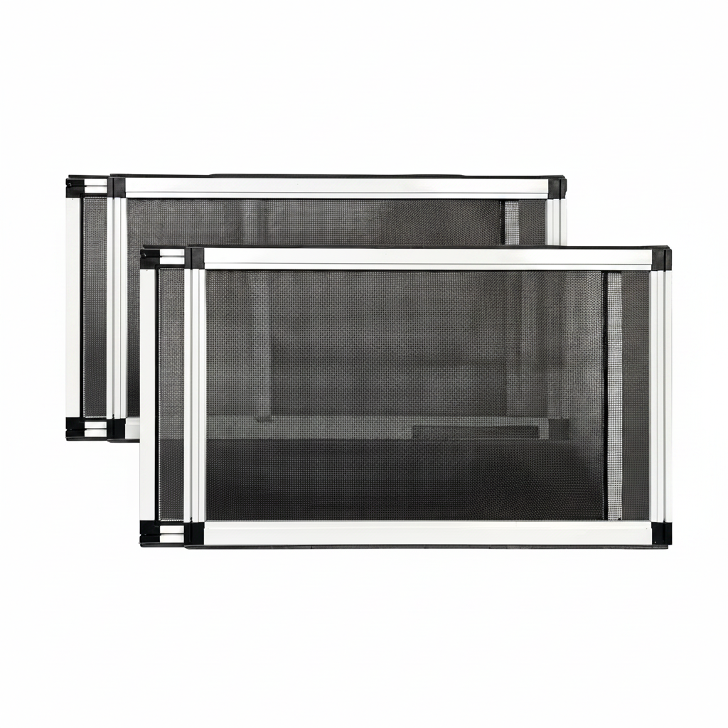 Expandable Window Screen with Fiberglass Mesh and Felt Seal, 2-Pack