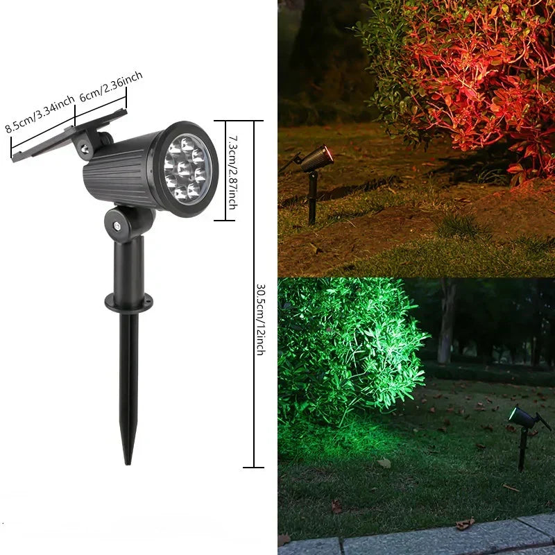 Solar Landscape Spotlight with 9-colour LED and Adjustable Head