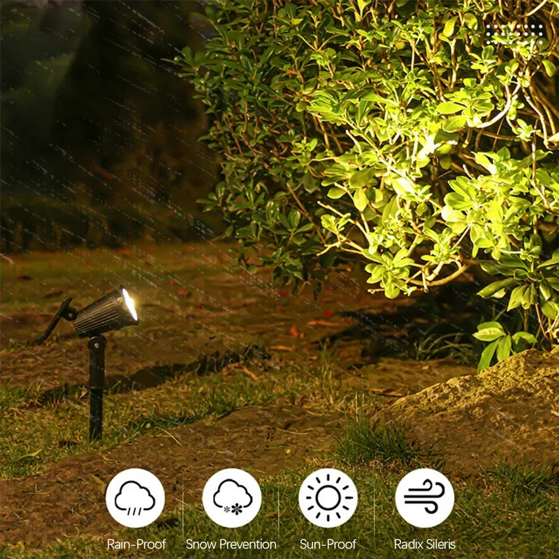 Solar Landscape Spotlight with 9-colour LED and Adjustable Head