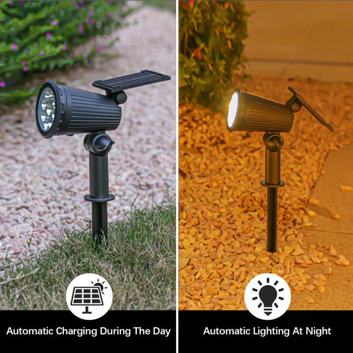 Solar Landscape Spotlight with 9-colour LED and Adjustable Head