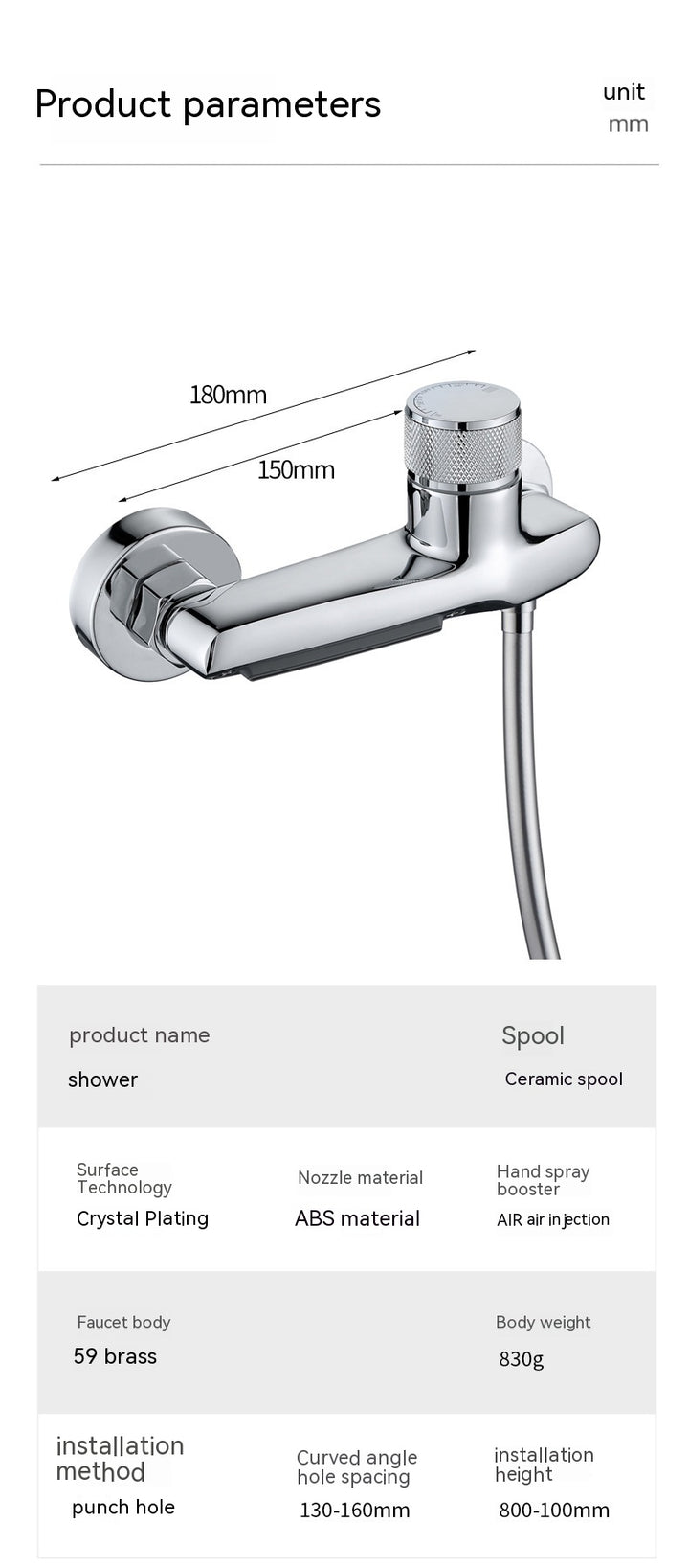 Handheld Filter Shower Head Set with Hose and Wall Holder