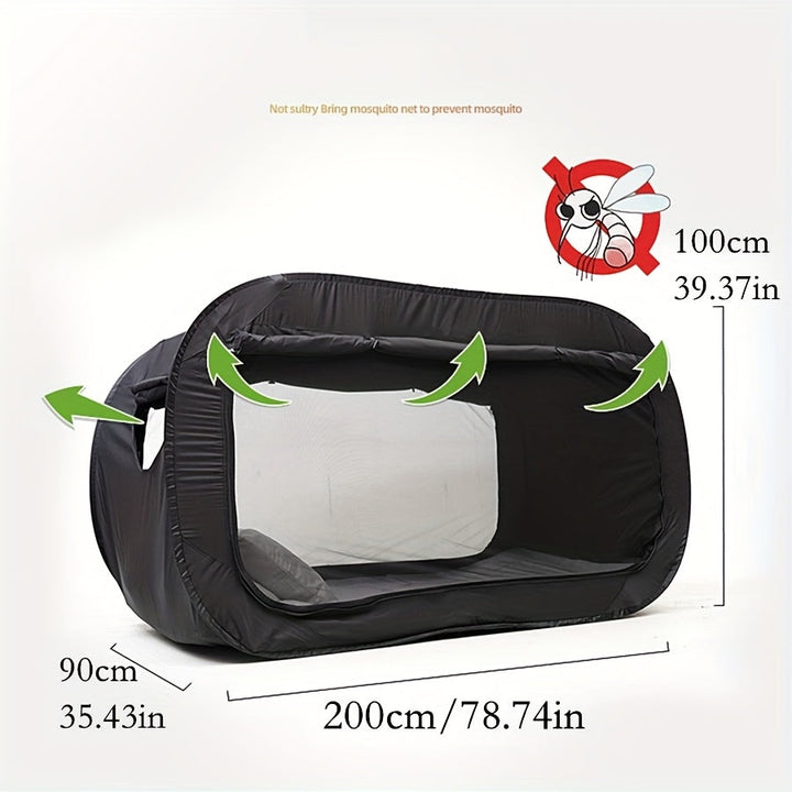 Foldable Tent Bed with Full Zipper Closure and Mesh Ventilation, Water Repellent