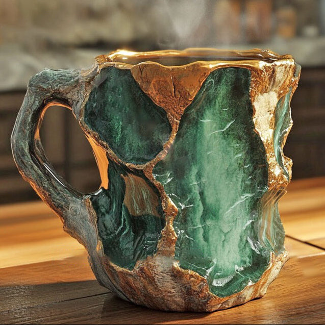 Mineral Crystal Mug with Insulating Walls and Microwave Safe, 350-450ml