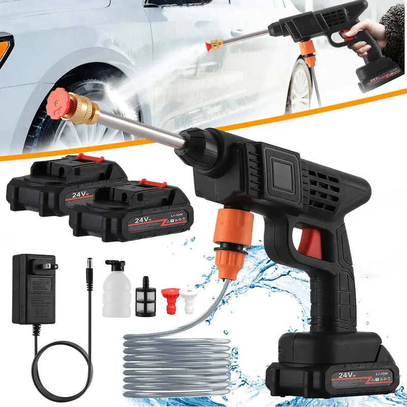 Cordless Pressure Washer 380 PSI with Foam Soap Kettle and Dual 24V Batteries