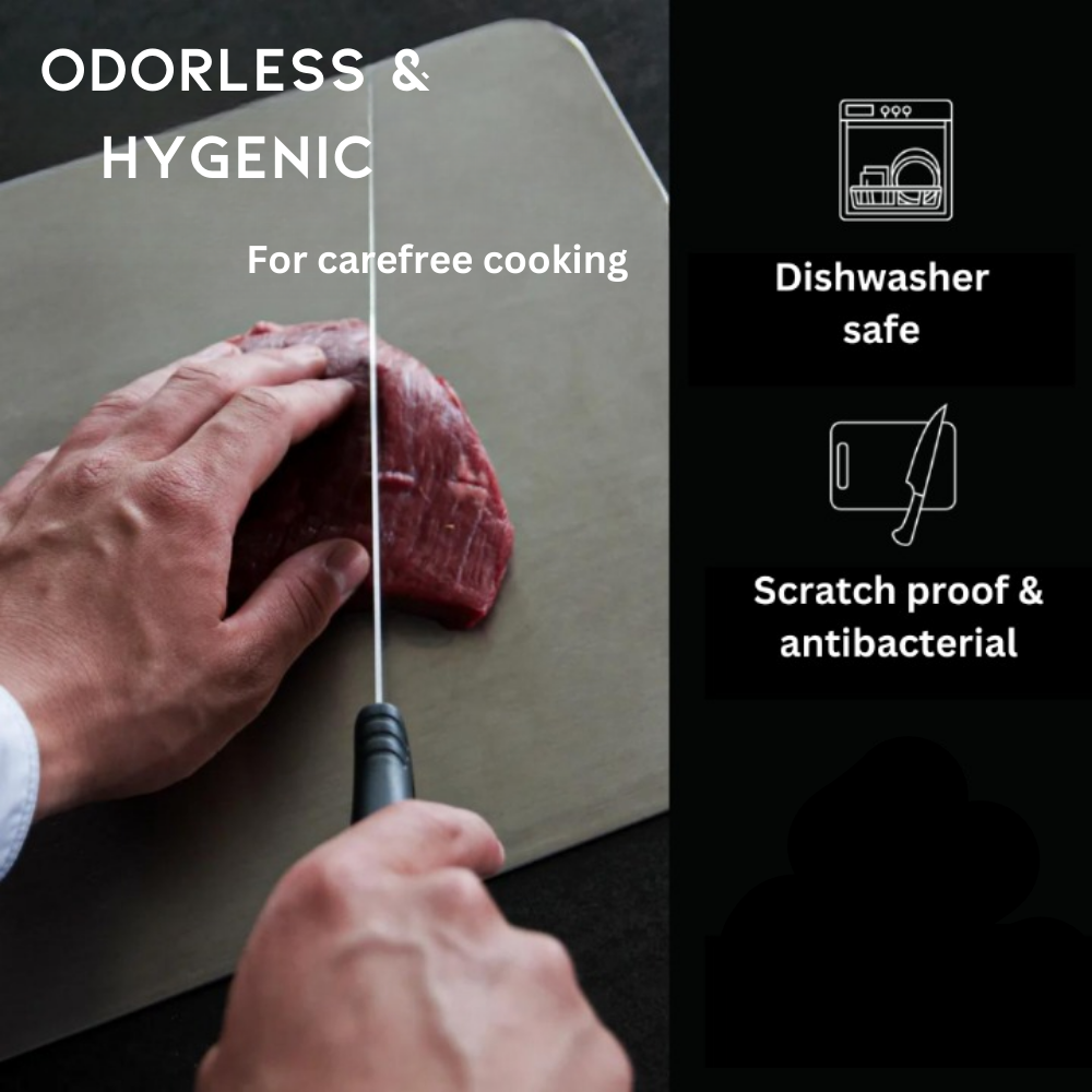 Titanium Cutting Board with Smooth Surface and Rounded Edges