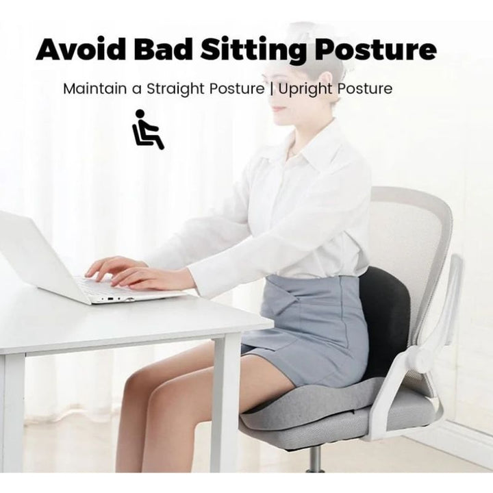 Memory Foam Seat Cushion with Non Slip Base and Machine Washable Cover