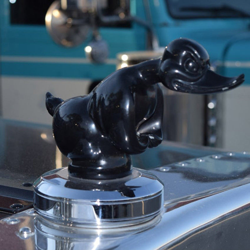 Angry Duck Radiator Emblem with Chrome Plating and Dual Pin Mounting, 6x4 Inches
