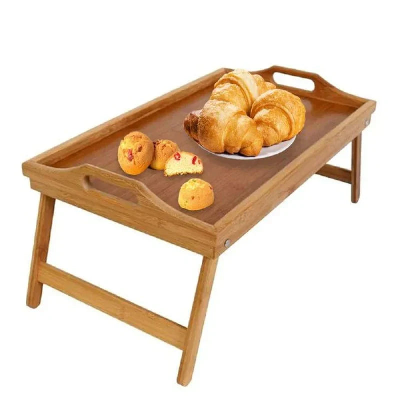 Bamboo Folding Bed Tray with Stable Surface and Moisture Resistant Finish