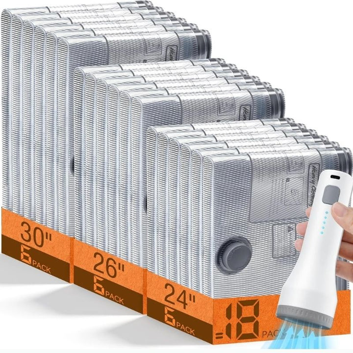 Vacuum Storage Bags with Wireless Pump, 15-Piece Set for Clothing and Bedding