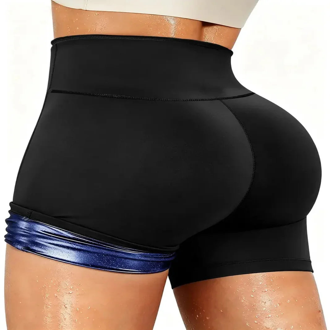 High Waist Workout Shorts with Moisture Wicking Fabric and Compression Waist Wrap
