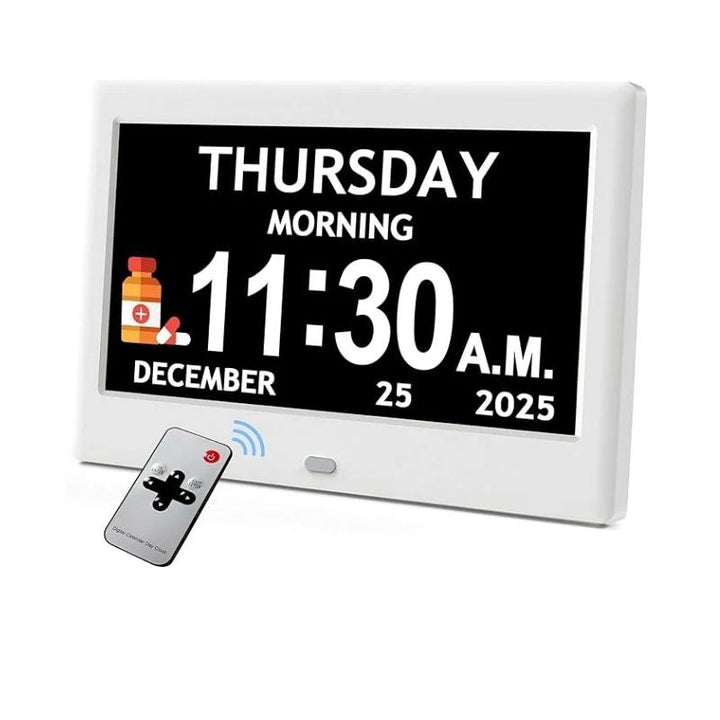 Activity Reminder Clock with Eight Daily Task Icons and Large Adjustable Display