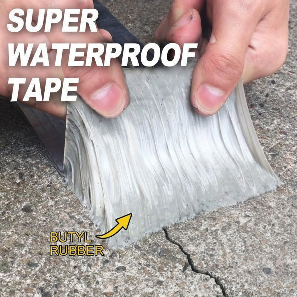 Waterproof Butyl Tape with Aluminum Foil Backing and Cold Weather Performance, 5 Meters