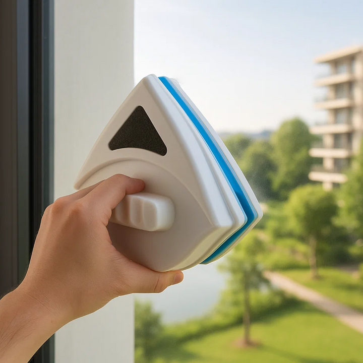Magnetic Window Cleaner with Dual-Sided Cleaning Pads