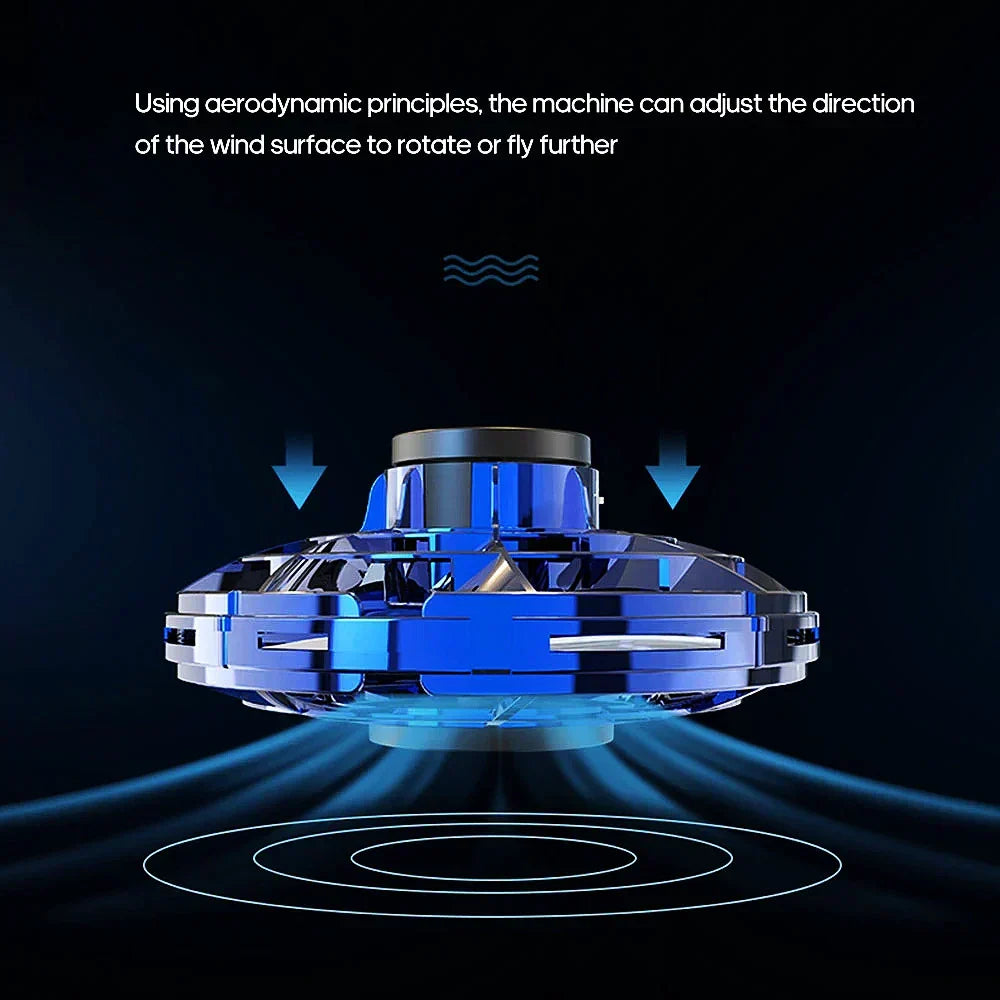 Hand Control Gyroscopic Hovering Spinner with LED Light Display and Rechargeable Battery