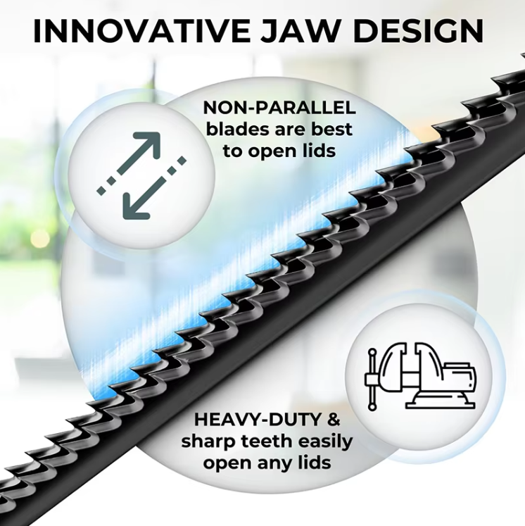 Jar Opener with Under Cabinet Mount and Leverage Design for Multiple Sizes