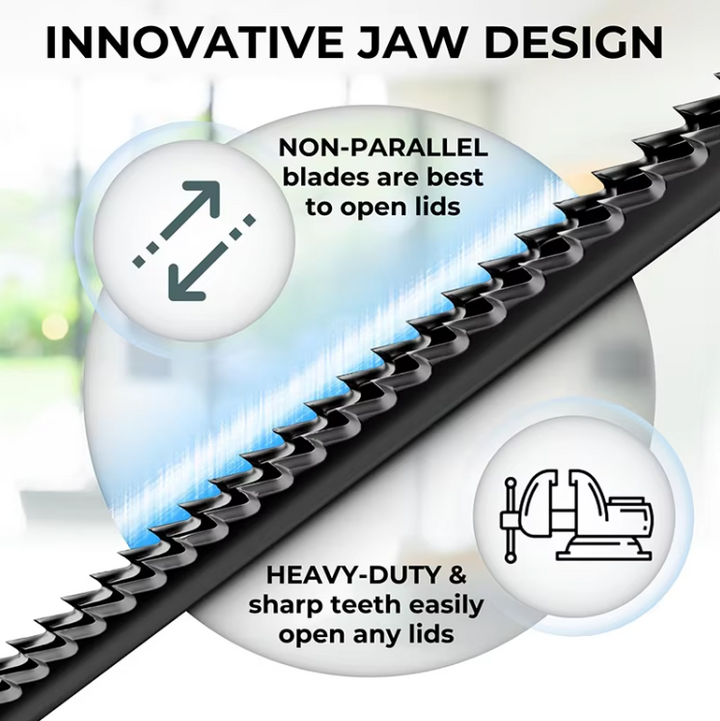 Jar Opener with Under Cabinet Mount and Leverage Design for Multiple Sizes