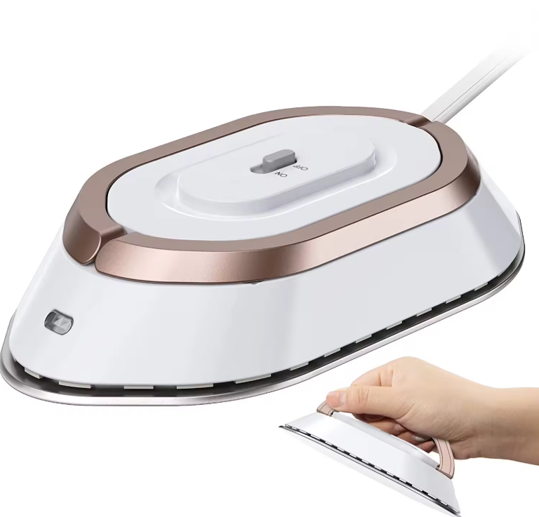 Compact Electric Iron with Foldable Handle and Rapid Heating for Travel