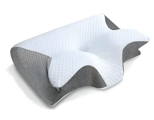Orthopaedic Memory Foam Neck Pillow with Contoured Support and Washable Cover