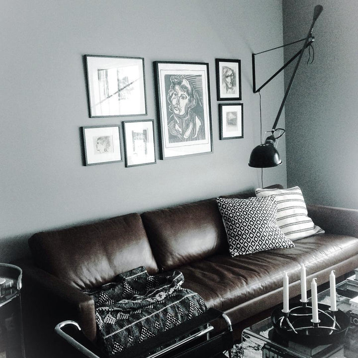Adjustable Wall Lamp with Extended Arm and Rotating Shade, Cast Iron Counterweight