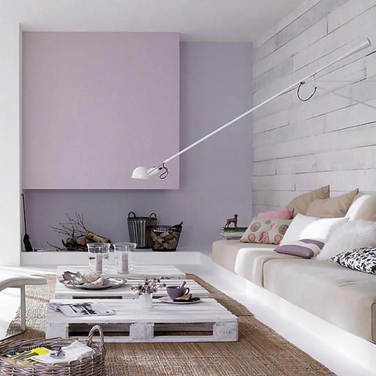 Adjustable Wall Lamp with Extended Arm and Rotating Shade, Cast Iron Counterweight