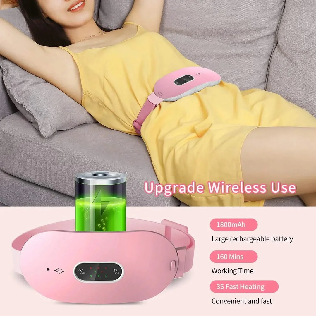 Cordless Heating Massager with Six Heat Levels and Six Massage Modes for Period Cramps