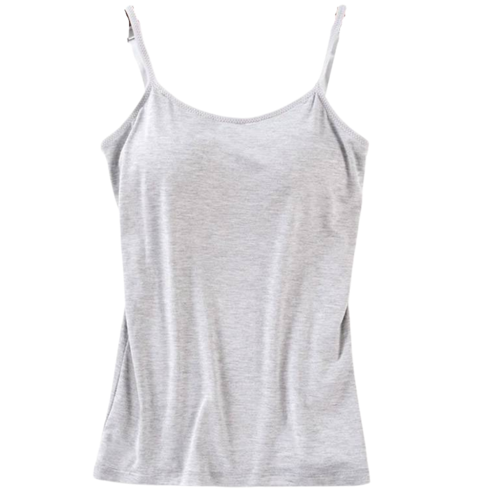 Tank Top with Built-In Padded Bra and Adjustable Straps