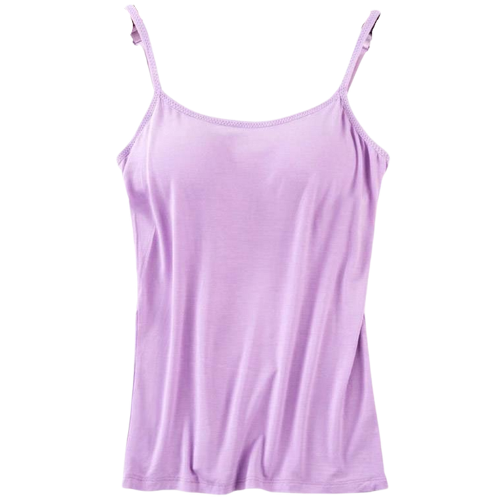 Tank Top with Built-In Padded Bra and Adjustable Straps