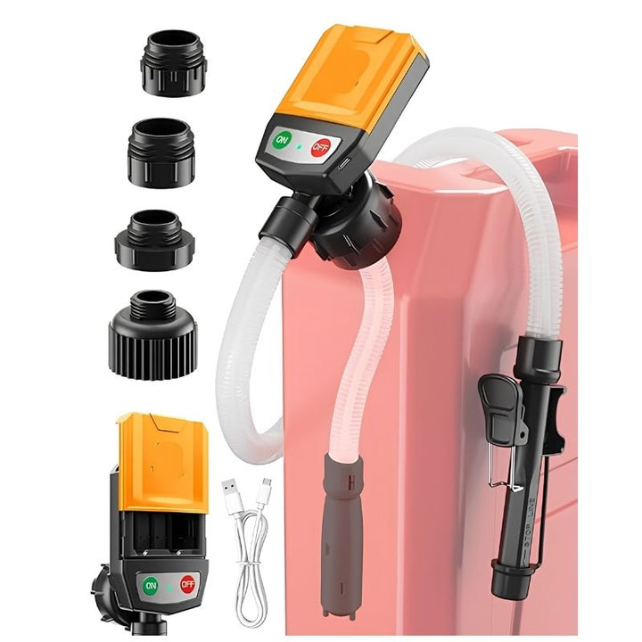 Battery Powered Fuel Transfer Pump with Automatic Sensor and Four Tank Adapters