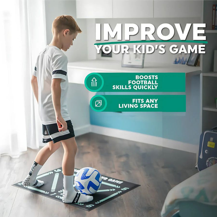 Soccer Dribbling Training Mat with Grip Socks and Video Program