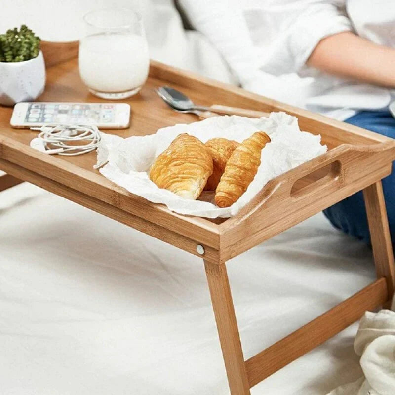 Bamboo Folding Bed Tray with Stable Surface and Moisture Resistant Finish