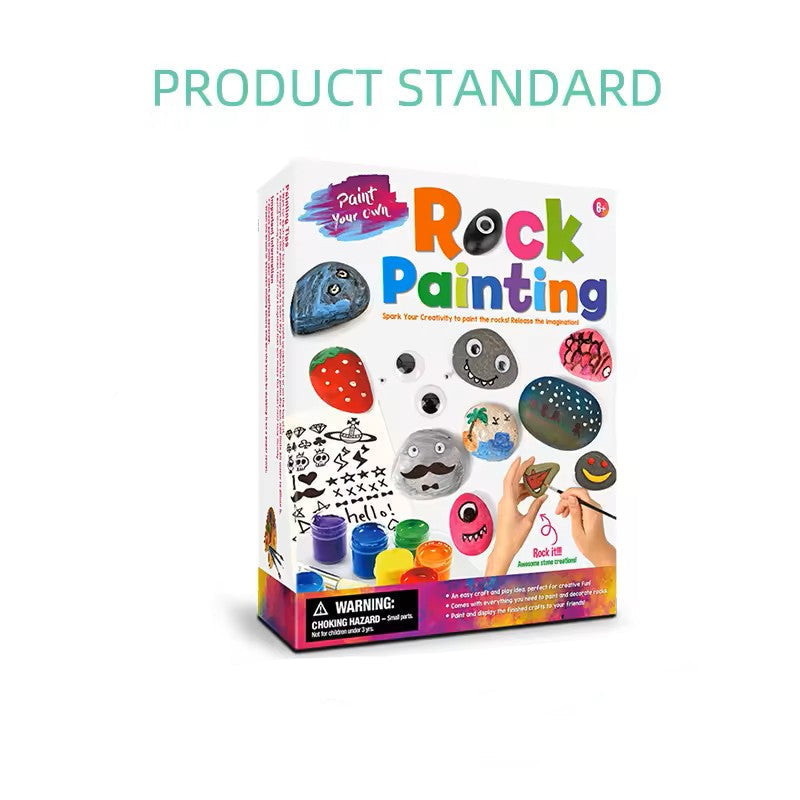 Stone Painting Kit with River Stones and Acrylic Paints for Kids Ages 4-12