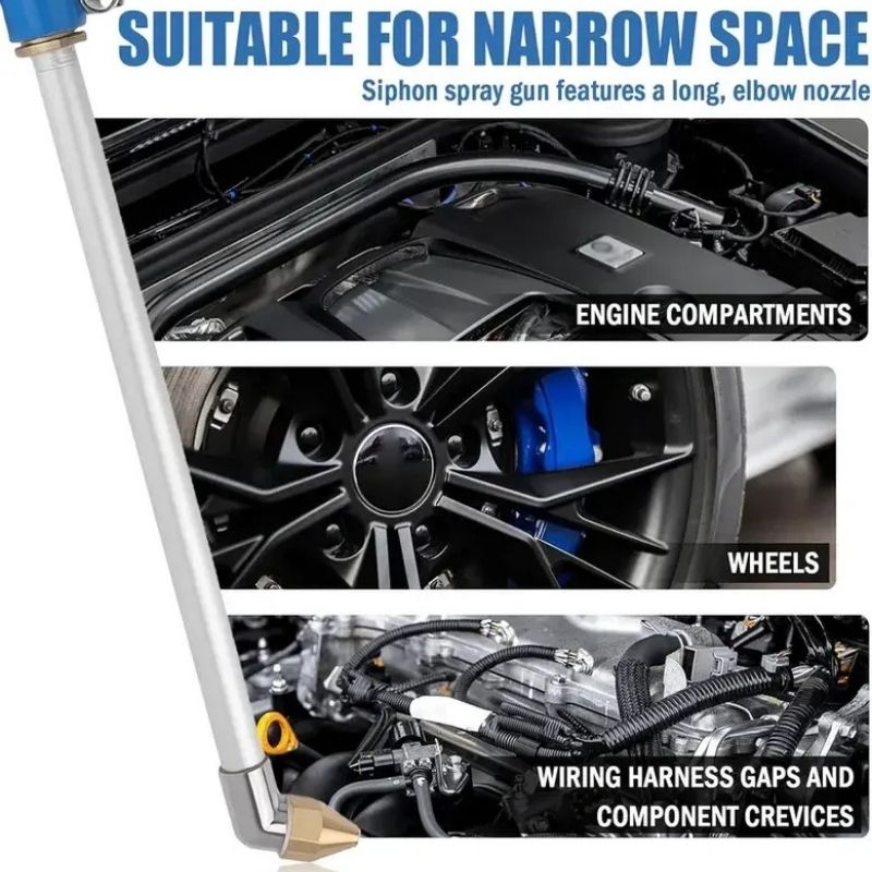 Air Blow Gun with Pivoting Nozzle and Alloy Body for Engine Cleaning