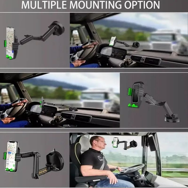 Dashboard Phone Mount with 16.9in Extended Arm and 360 Degree Rotation for Trucks