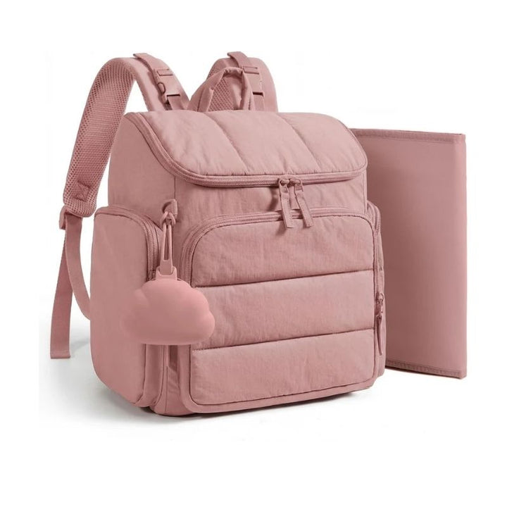 Diaper Backpack with Insulated Bottle Pockets and Stroller Attachment Loops
