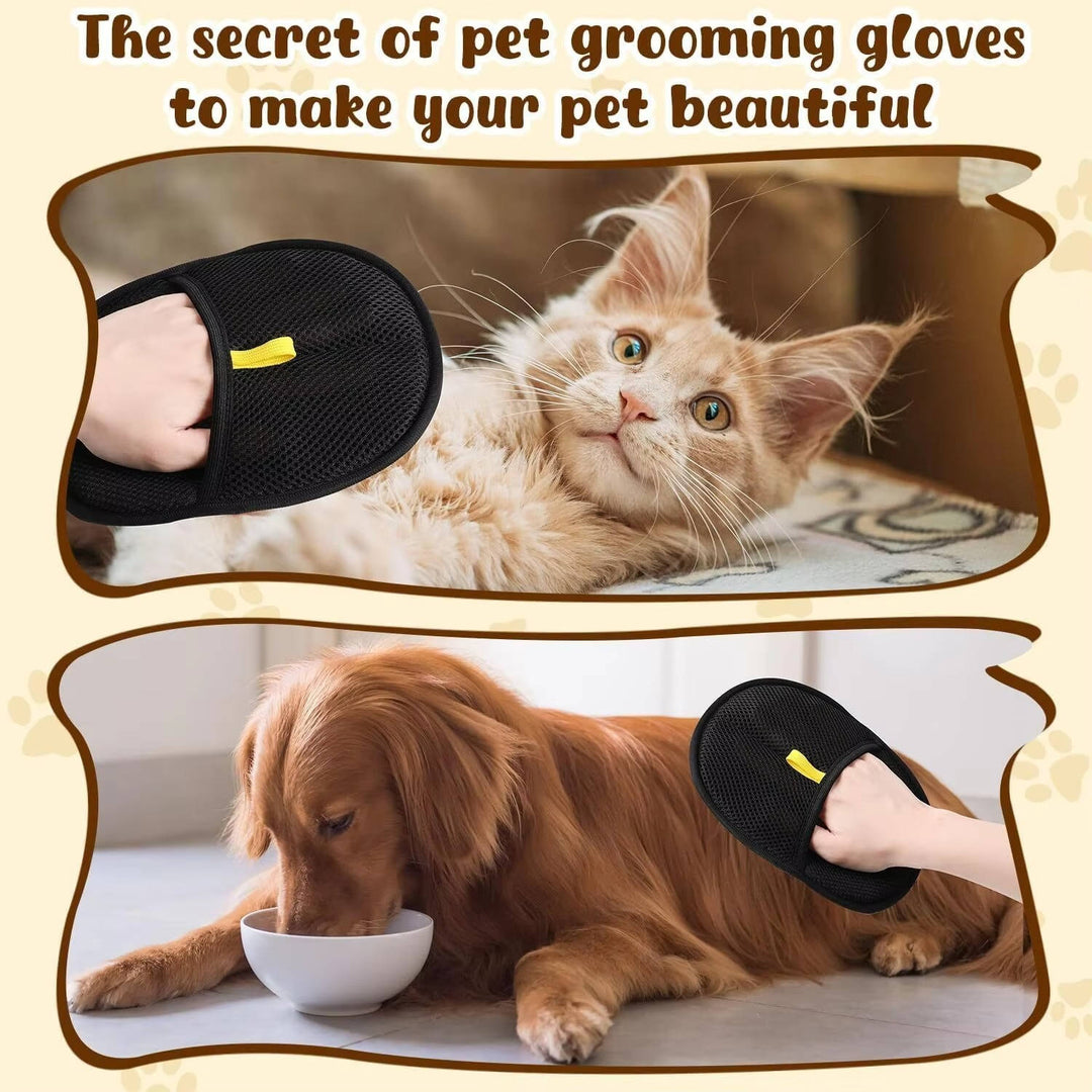 Pet Hair Removal Glove with Electrostatic Dual-Sided Surface and Mesh Back, Washable
